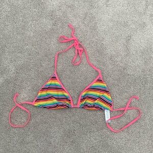 Pink Swim Rainbow Bikini Top Size Large